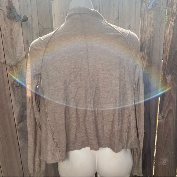 All Saints silk and wool blend sand color cardigan size 6 - Picture 4 of 8